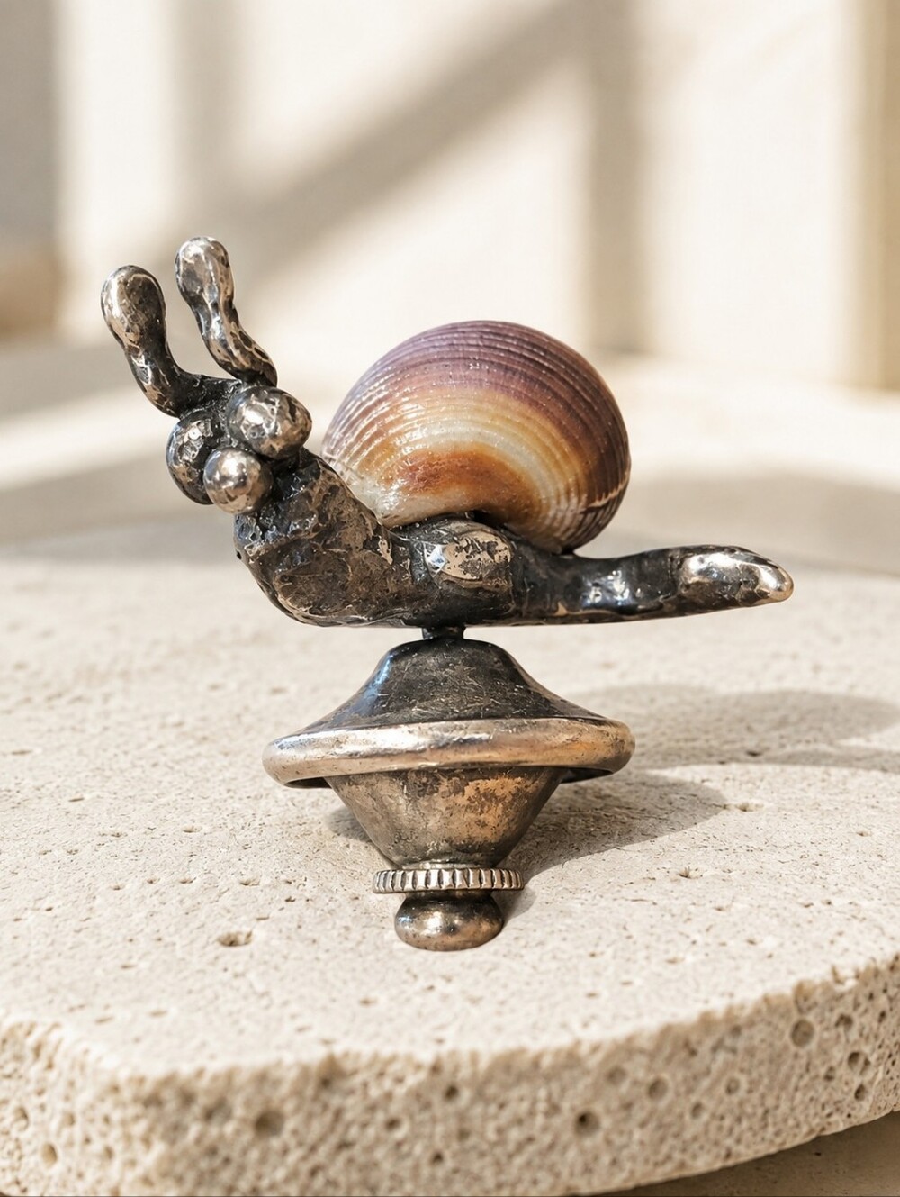 Torben Hardenberg Sterling Silver Snail Tie Tack B+D Denmark 1970s Vintage